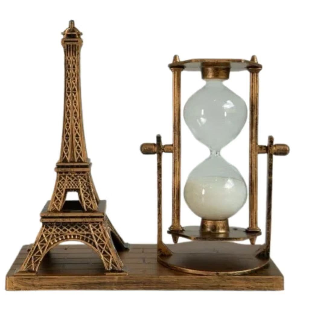 Enfeite Torre Eiffel Com Ampulheta Decoracao Mesa Escritorio-7233