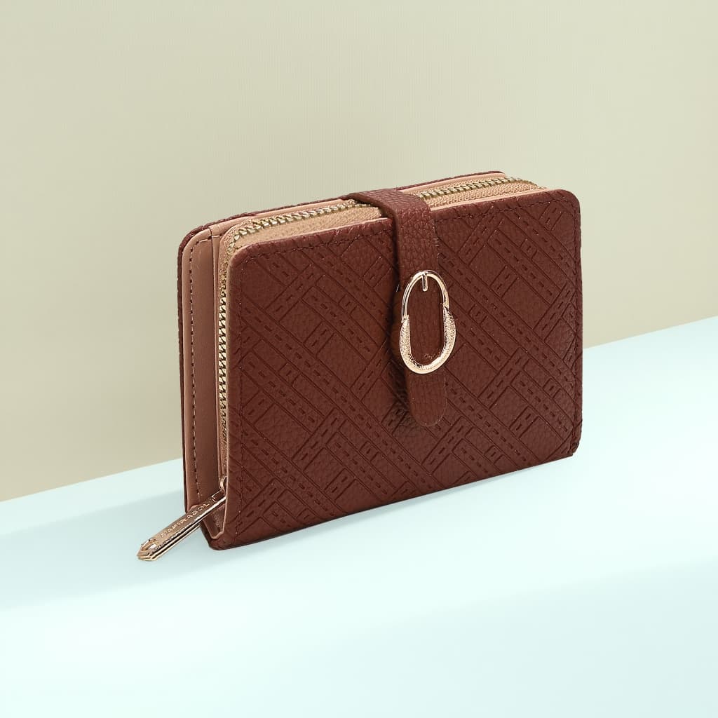 Carteira feminina media com pompom porta cartões documentos e moedas presente LG058