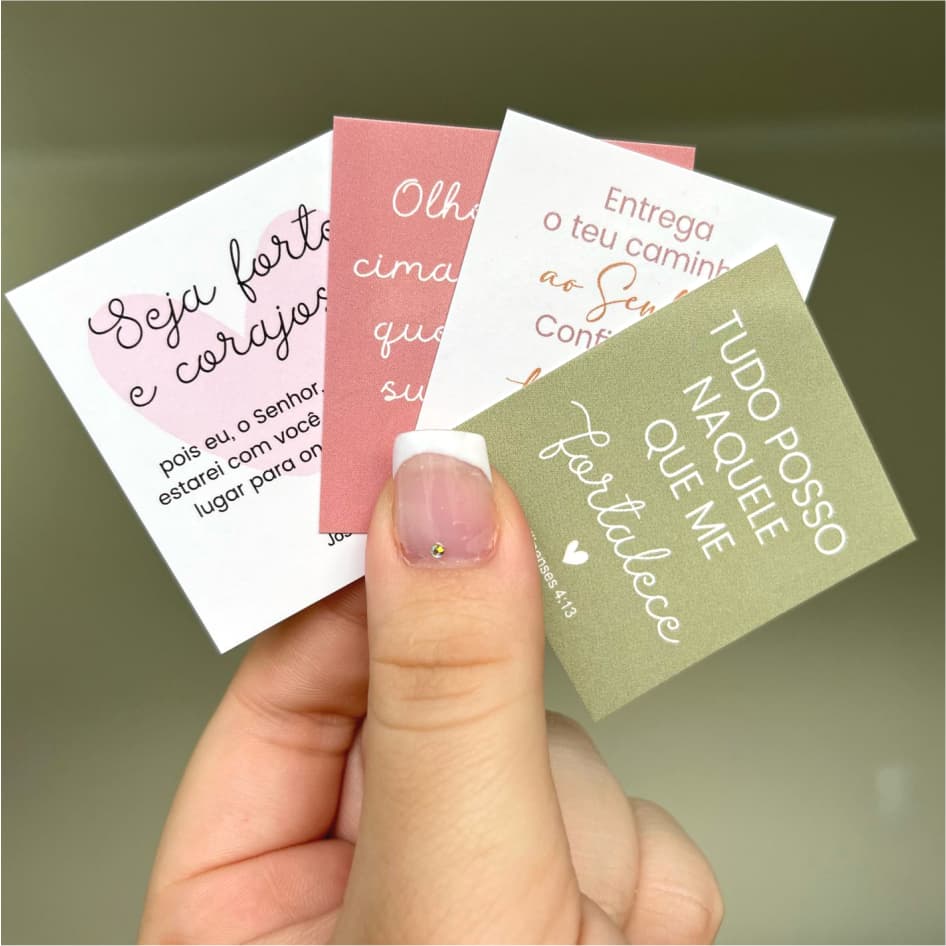 40 - 240 Unidades Mini Cartão com frases evangelicas - biblicas 4x5cm