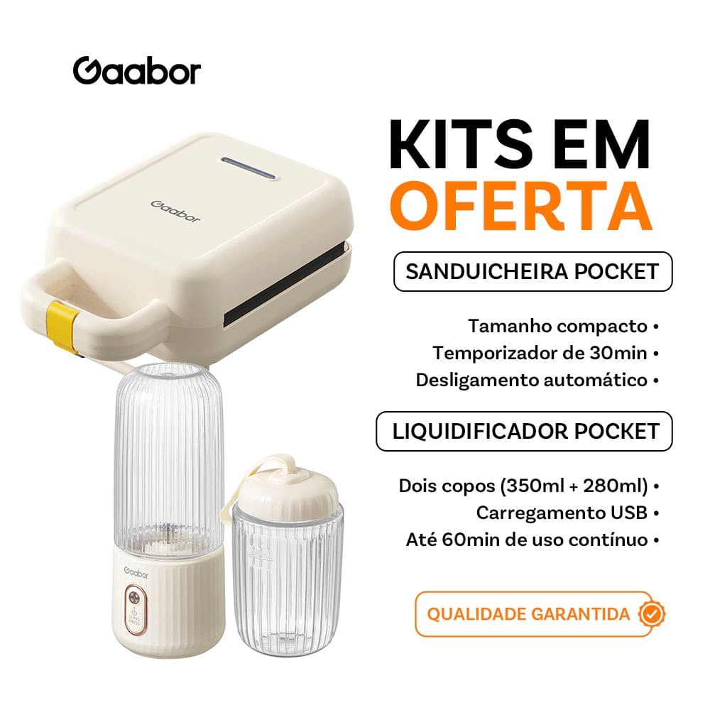 [Venda em combo] Gaabor Sanduicheira Elétrica SM60M +Espremedor de frutas portátil 350 ml + 280 ml FP03T -2