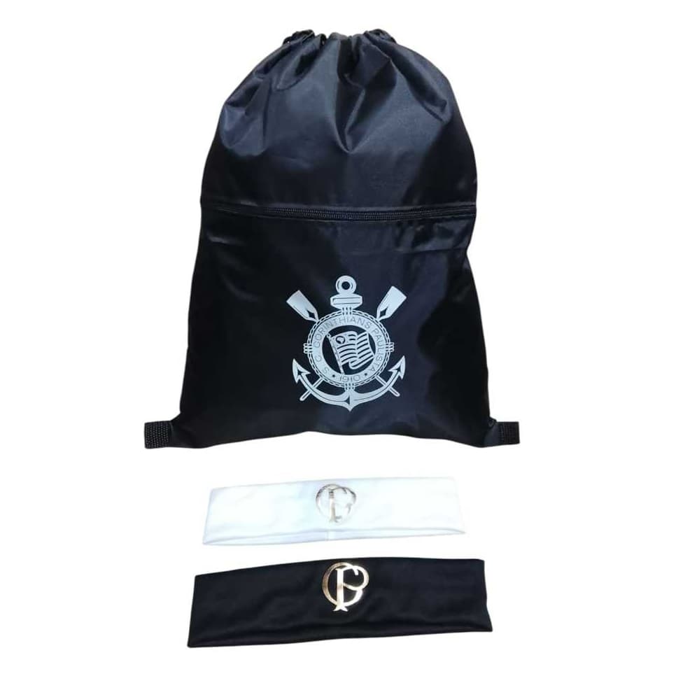 KIT 2 FAIXAS TESTERAS PRETA  Y BANCA MAIS   MOCHILA SACO PORTA CHUTEIRA