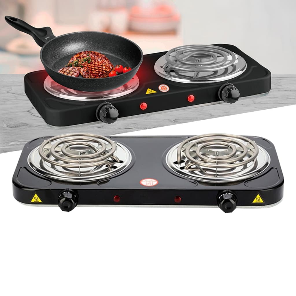 Fogareiro Fogão Elétrico 2 Bocas Portátil Camping Cooktop Cozinha 110v Ou 220v Camping