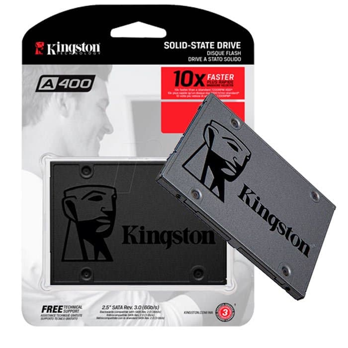 SSD Kingston 480GB SATA3 A400 SA400S37/480GB Preto