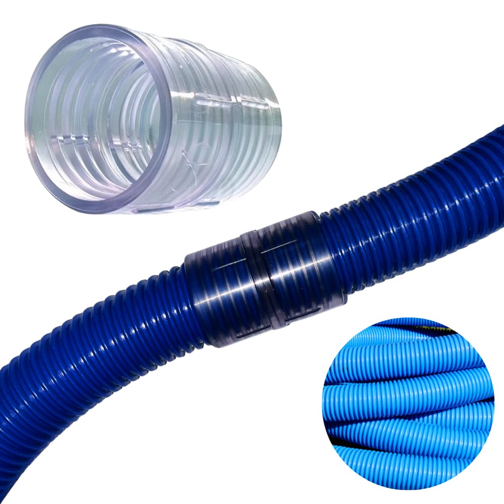 Conector Universal Emenda Transparente Para Mangueira de Piscina 38mm Limpeza E Tratamento