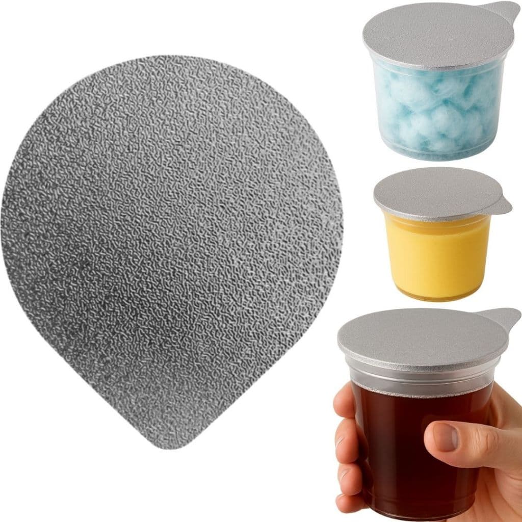 Selo Laminados alumínio Para potes Copo PP Pead 100 peças -  37mm Lacre Unidades Laminado Alimentos