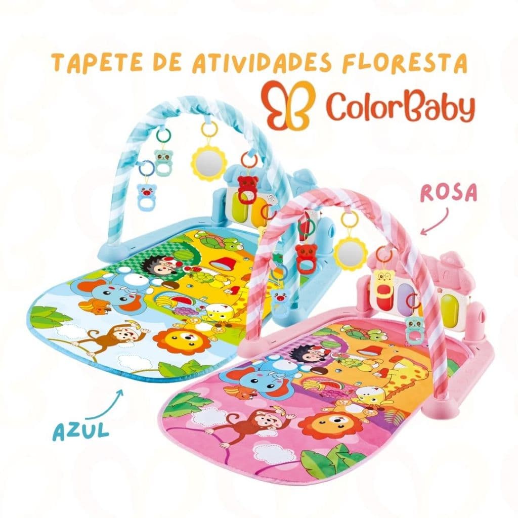 Tapete de Atividades para bebê | Musical com Piano Interativo e Móbiles interativos- ColorBaby