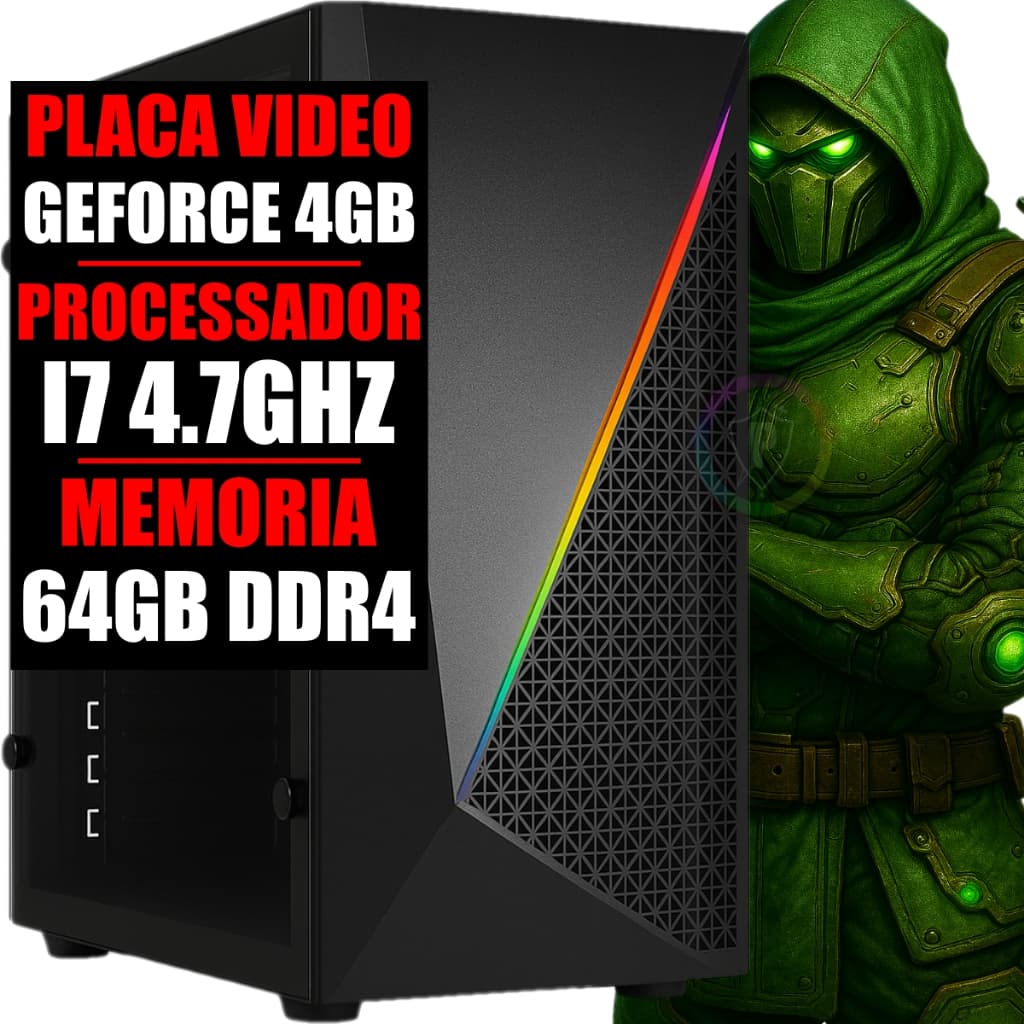 Pc Gamer I7 9 Geração / Placa Video Geforce 4gb / 64gb Ddr4 / Ssd 480gb
