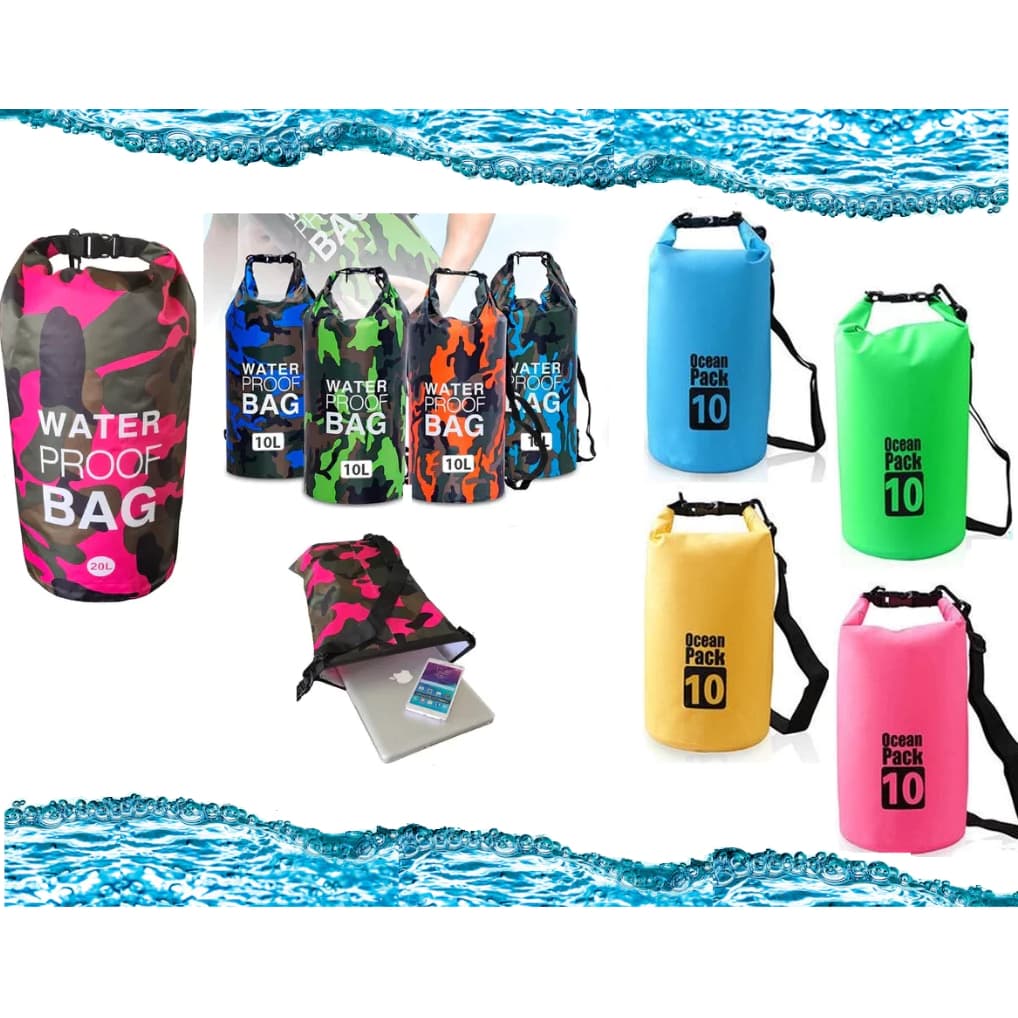 Bolsa Impermeável 10 Litros a Prova D'agua Saco de Natação Pesca Praia