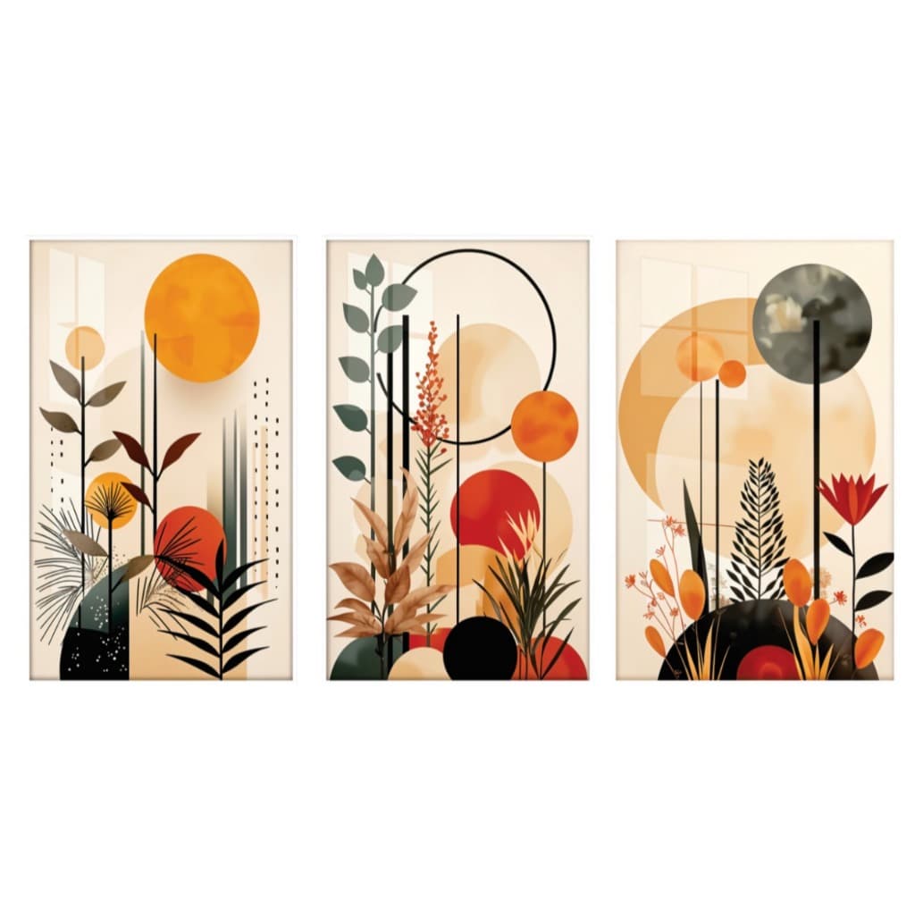 Quadros Decorativos Flores Minimalistas Mosaico Sala Quarto Escritório Premium