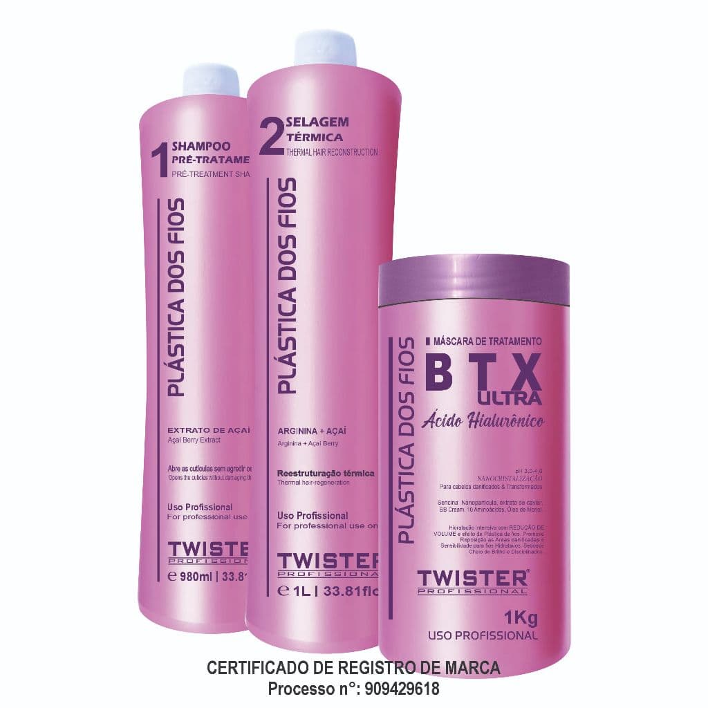 Kit Reconstrutor PDF Twister + BTXultra seu salão em casa Rosa