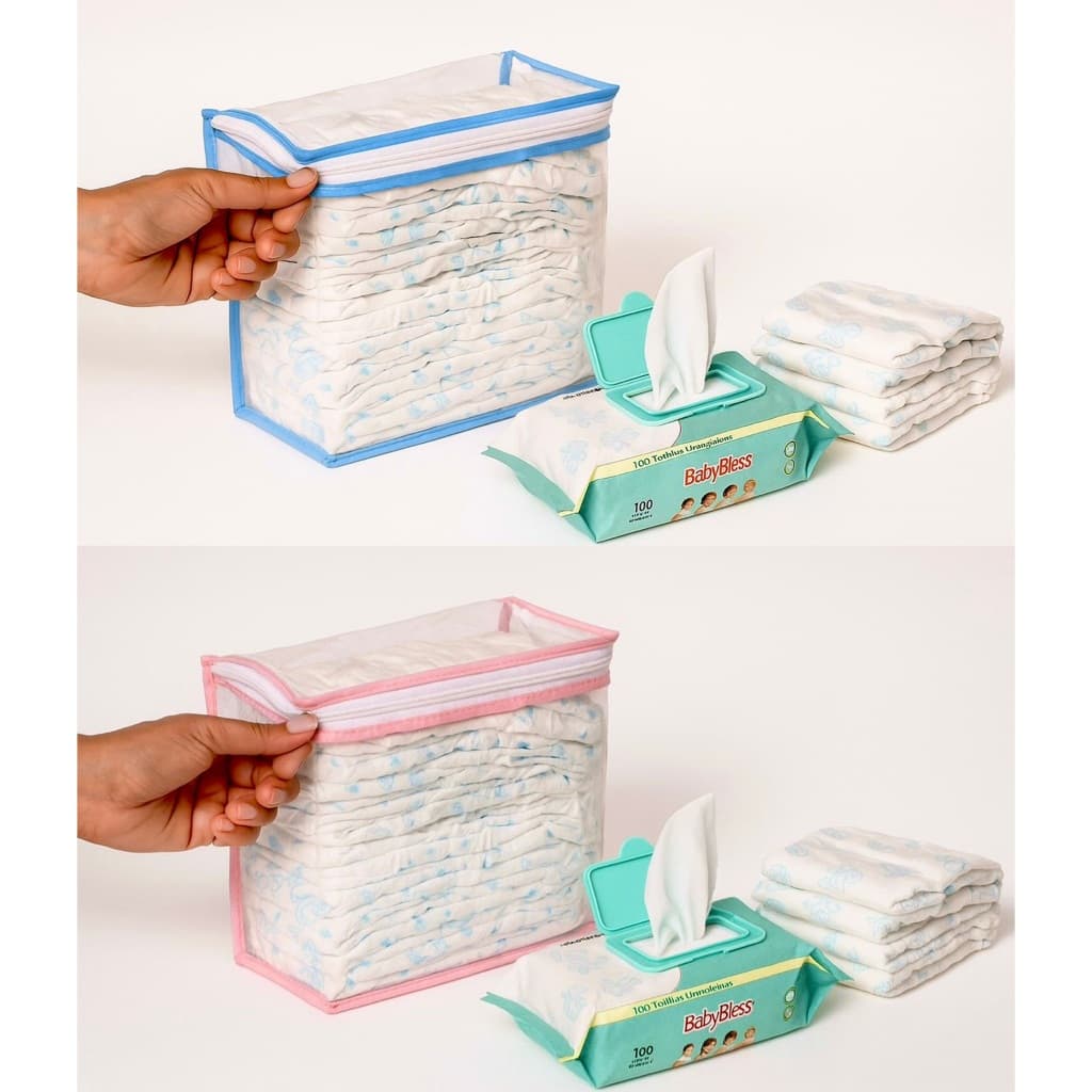 Kit 2 Porta Fralda Nécessaire Organizador Bolsa Mala Saída Maternidade