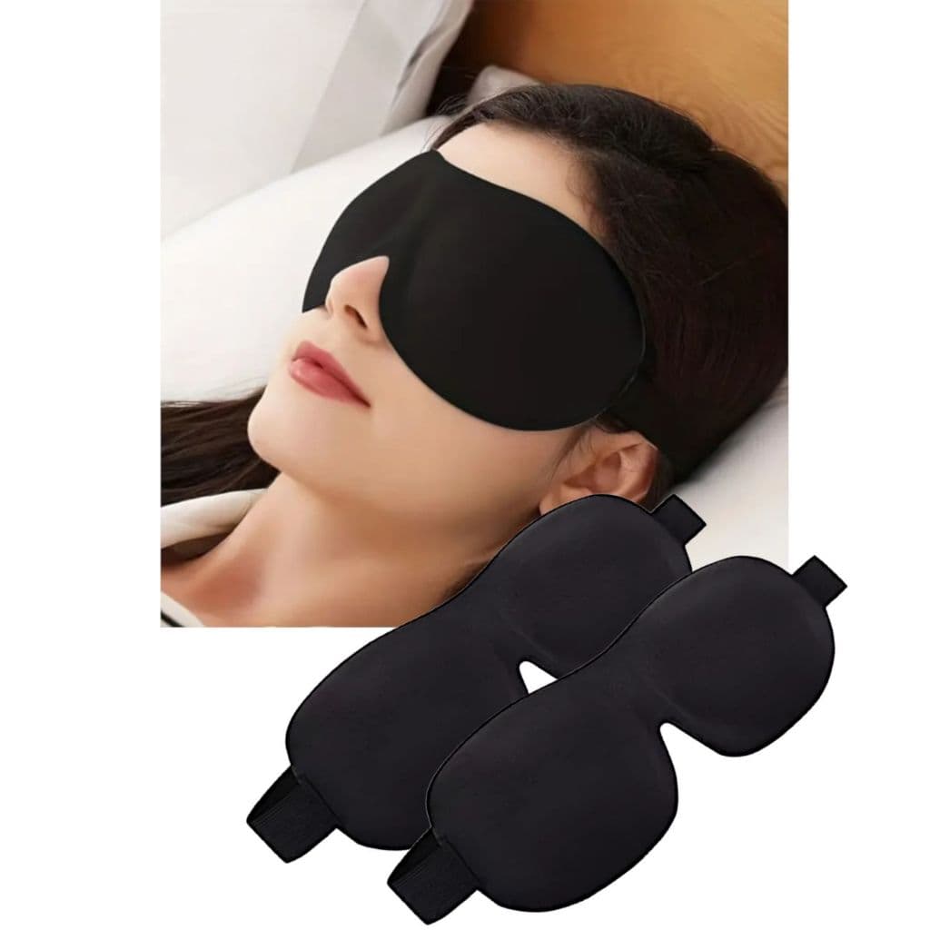 Kit 02 Mascara De Dormir Tapa Olho BLACKOUT Tecnologia 3D Alcochoada Super Confortavel