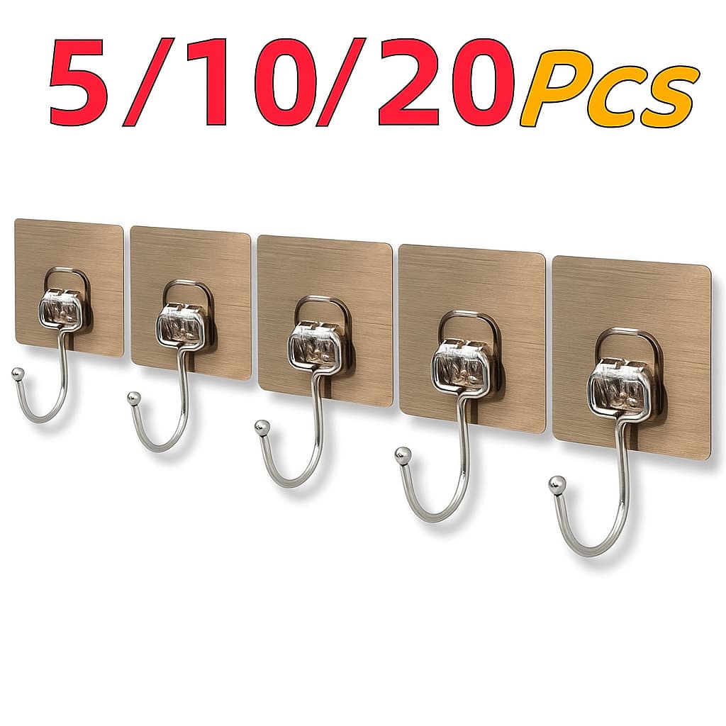 Kit 5/10/20 Ganchos De Parede Autocolantes Transparente Multifuncionais