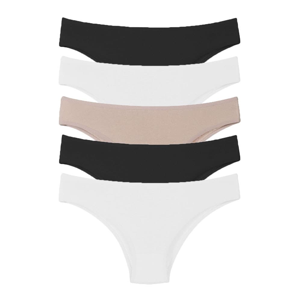 Kit 5 Calcinha Algodão Tanga Biquini Básica Cotton Reforçada Confortável A10 Lisa Feminina