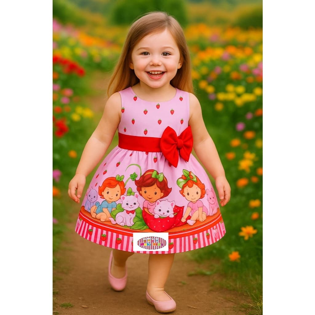 Vestido Temático Infantil Morango Baby