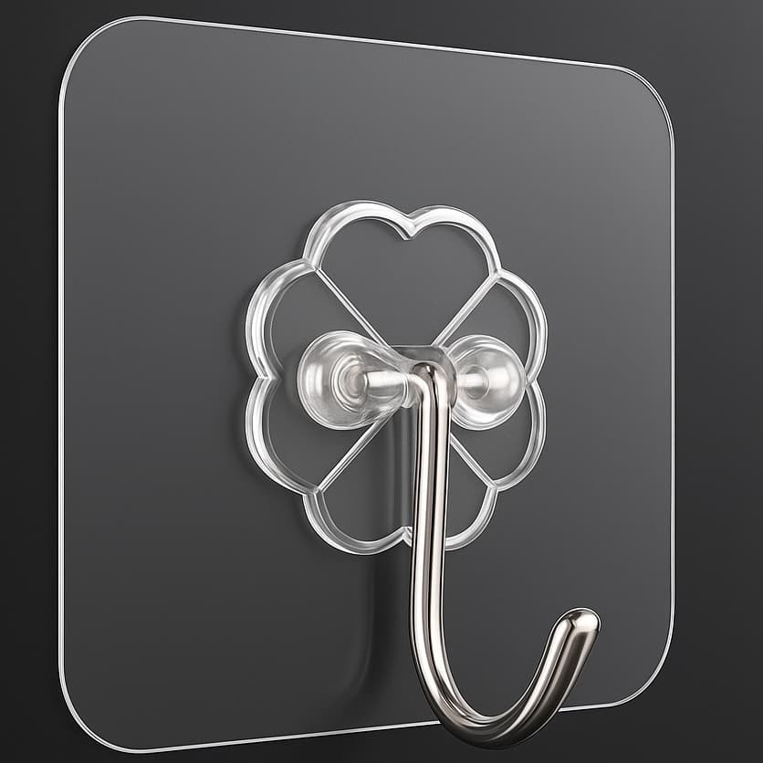 Kit Ganchos Adesivos Transparente Para Paredes de Cozinha Banheiro Quartos Multiuso Luxo