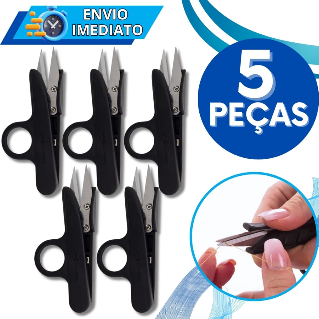KIT 5 Tesoura Tecelão Pic Corta Fácil Tecelão Arremate de Linha de Corte e Costura Artesanato Bordado Easy Cut Creative