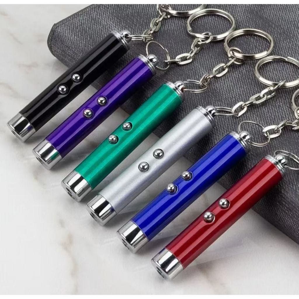 KIT 6 Canetas Laser 3 Em 1 / Laser Potente , Lanterna E Chaveiro,brincar com gatos