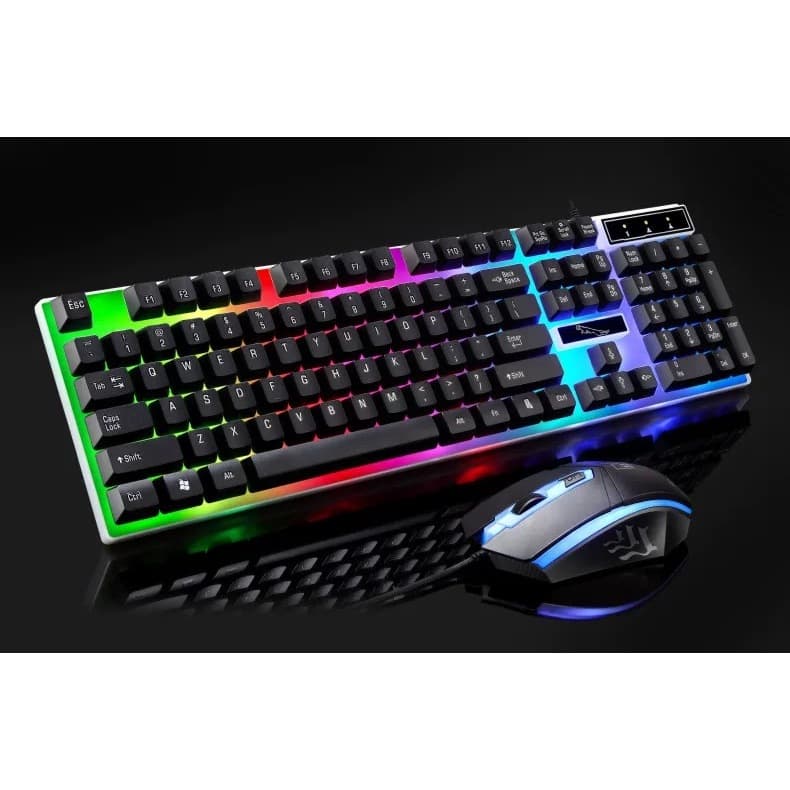 Kit Teclado E Mouse Gamer Led Rgb Para Notebook Computador PC Mecanico Para Jogos