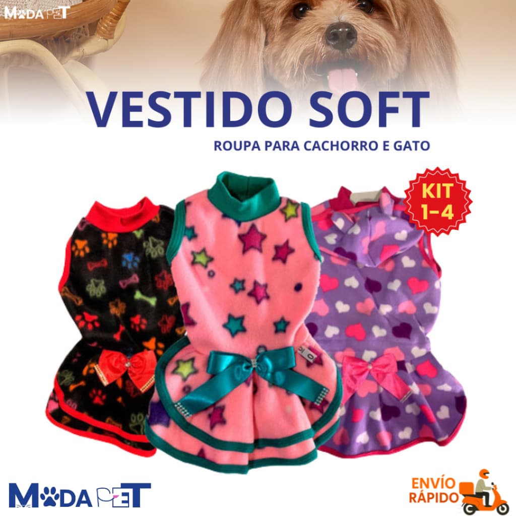 Kit 1-4 Roupa Pet para cachorro Vestido Sortido para todos os tipos de raças Inverno moda pet frio