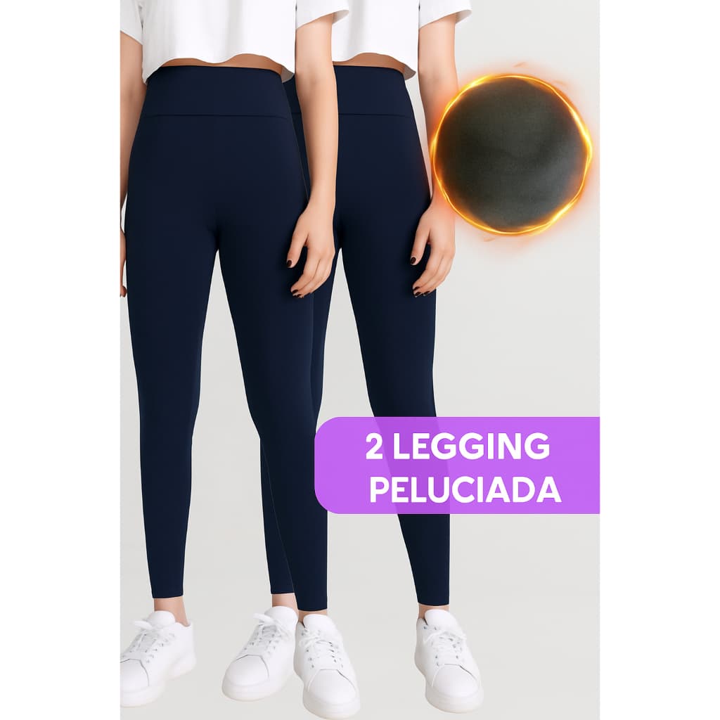 Kit 2 Calças Legging Peluciadas Flaneladas Infantil Juvenil Térmica Inverno Alta Qualidade