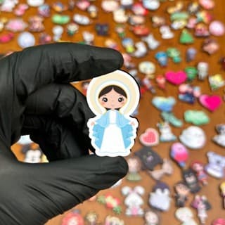 Imãs de Geladeira Magnéticos Santinhos Católicos Nossa Senhora Arcanjos 5 Cm Mdf Adesivado Enfeite