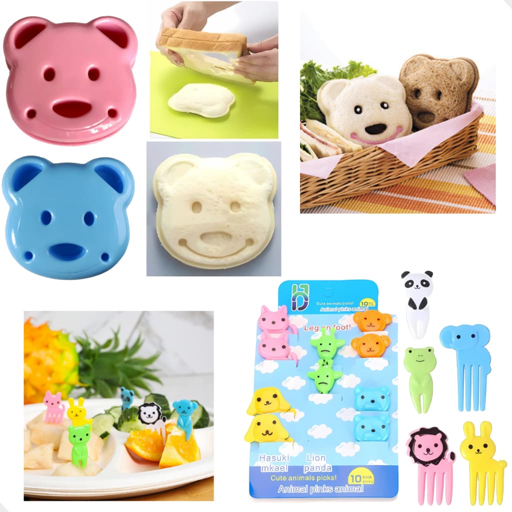 Kit 10 Mini Garfinhos e 1 Forma Cortador Molde Para Pão