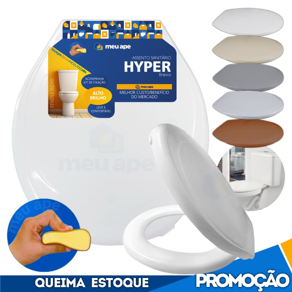 Assento Sanitário Almofadado Tampa Vaso Hyper Oval Redondo Deca Celite Logasa Incepa