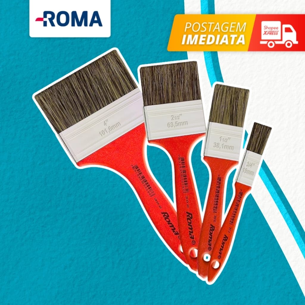 Pincel Trincha para Pintura Roma 302 *UNIDADE* Roma