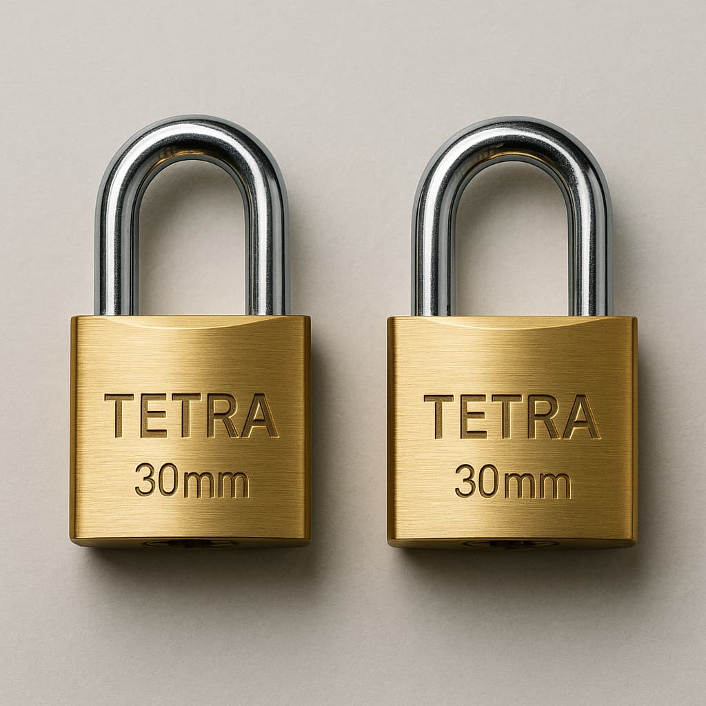 2 Cadeado Tetra Reforçado com 3 Chaves 30mm