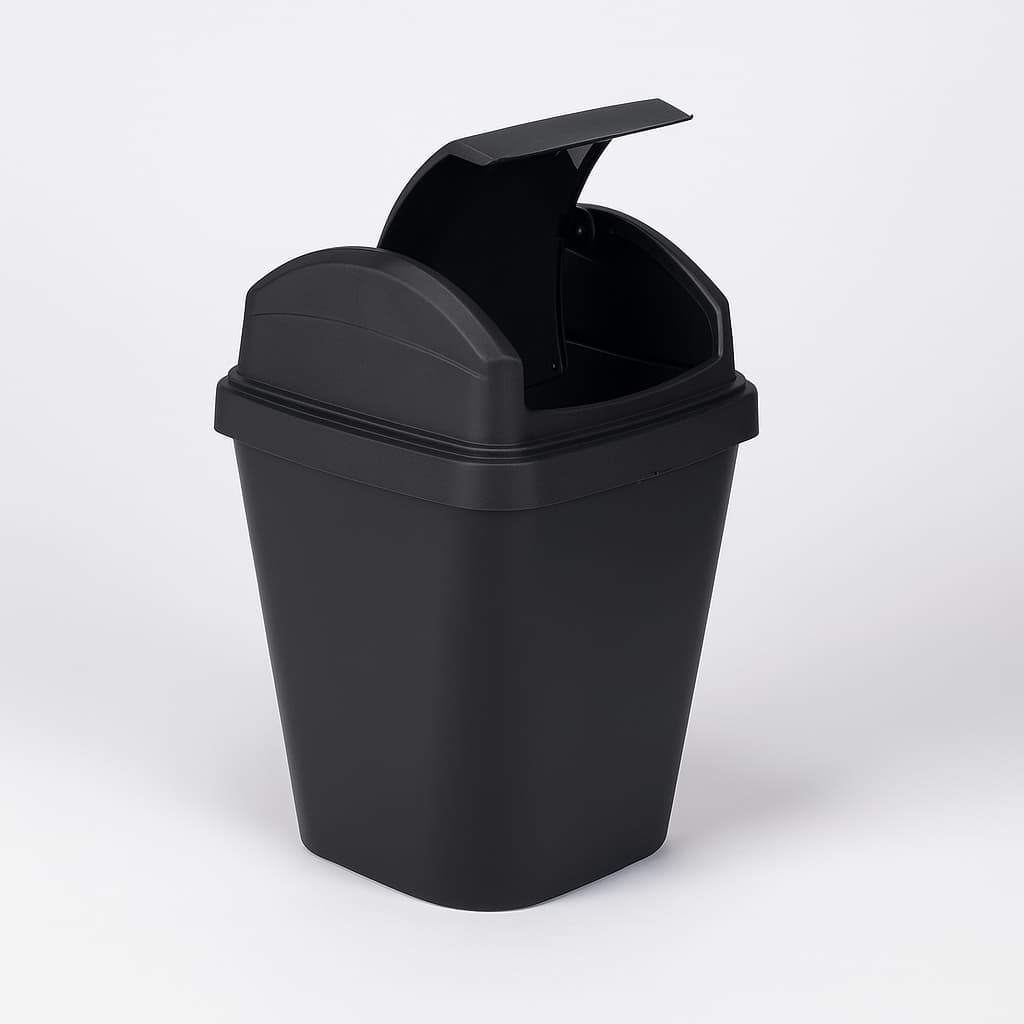 Lixeira 4,8L com Tampa Basculante – Multiuso Banheiro Cozinha Escritório | Kit 1 ou 2 Unidades