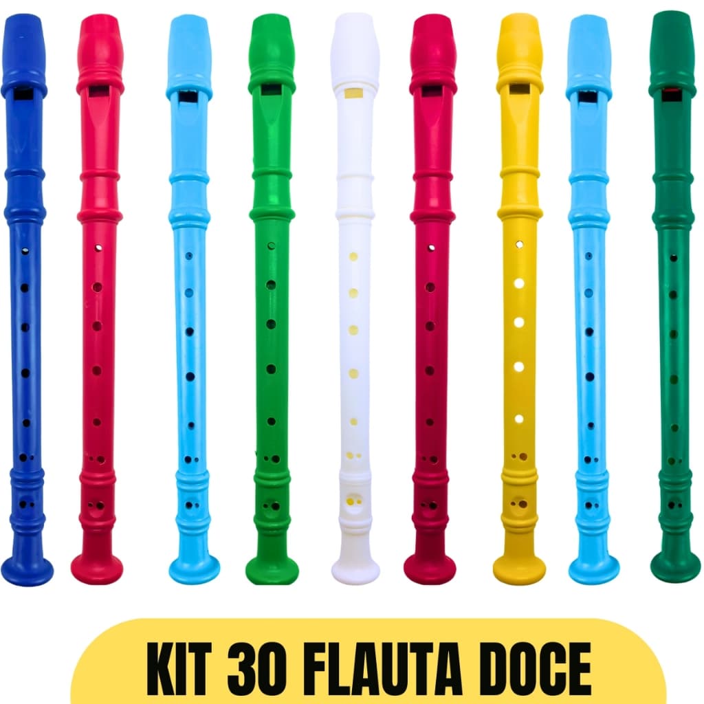 30 Flauta Doce Brinquedo Kit Prenda Presente Atacado Festa Junina Pescaria Lembrancinha Sopro