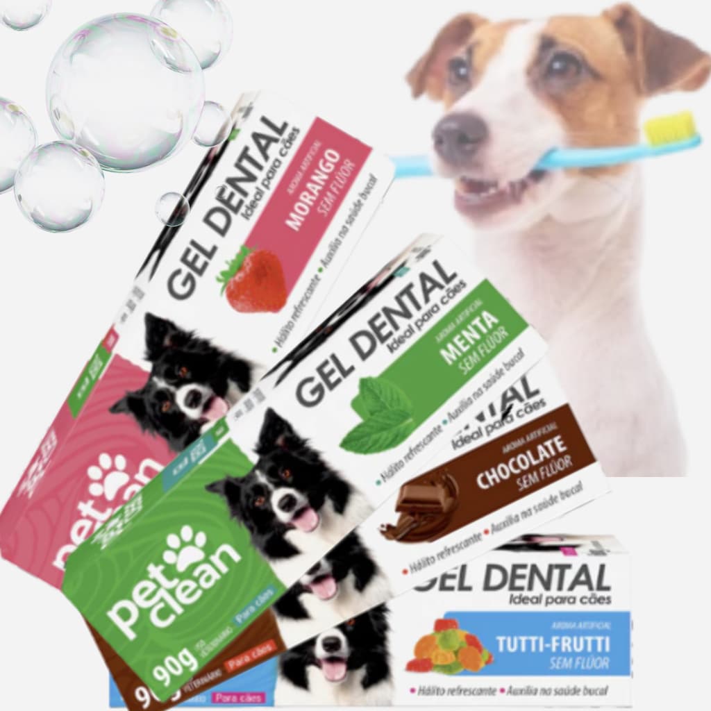 Pasta De Dente Gel Dental Cães e Gatos Pet Clean 90g VÁRIOS SABORES