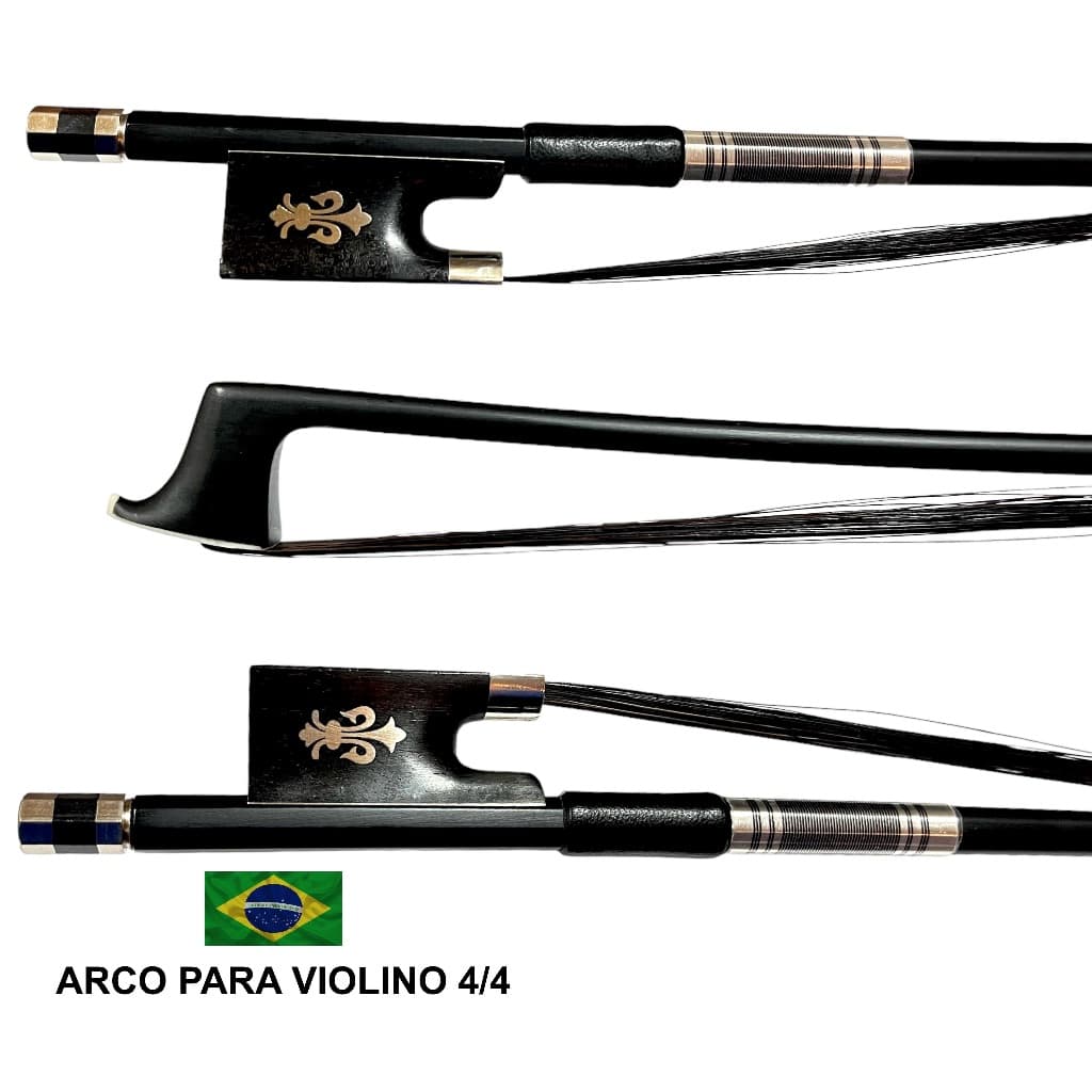 Arco para Violino 4/4 em Fibra de Carbono com Crina Negra Genuína da Mongólia