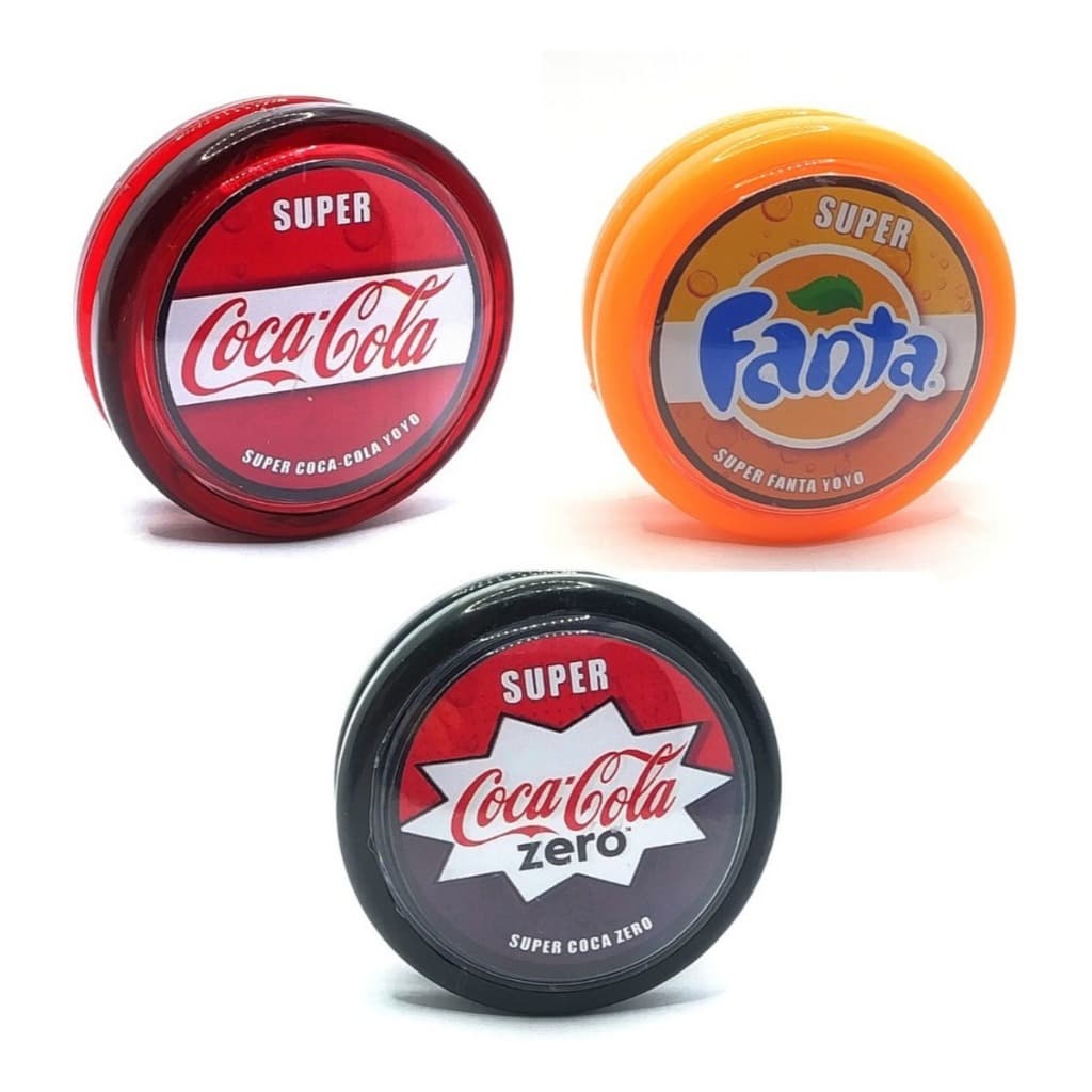 Kit com 3 Ioiôs Profissionais Coca-Cola e Fanta – Yo-Yo Colecionável Edição Retro