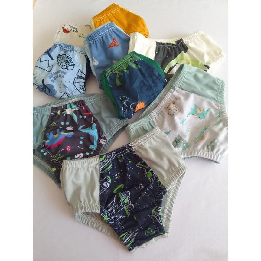 KIT 9 CUECAS SLIP MENINO BEBÊ CRIANÇA ALGODÃO FORRO DUPLO INFANTIL KOYDUM