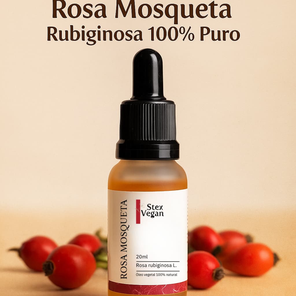 Óleo de Rosa Mosqueta Rubiginosa 20ml 100% Puro Orginal Prensado a Frio – Stex Vegan