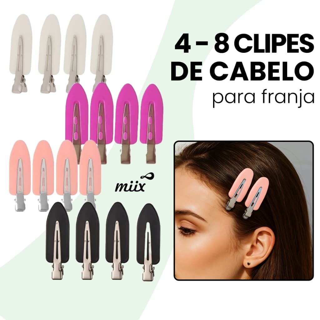 Kit Clipes De Cabelo Maquiagem Presilhas Grampos Franja Jacaré - Hair Clip Tipo Oceane