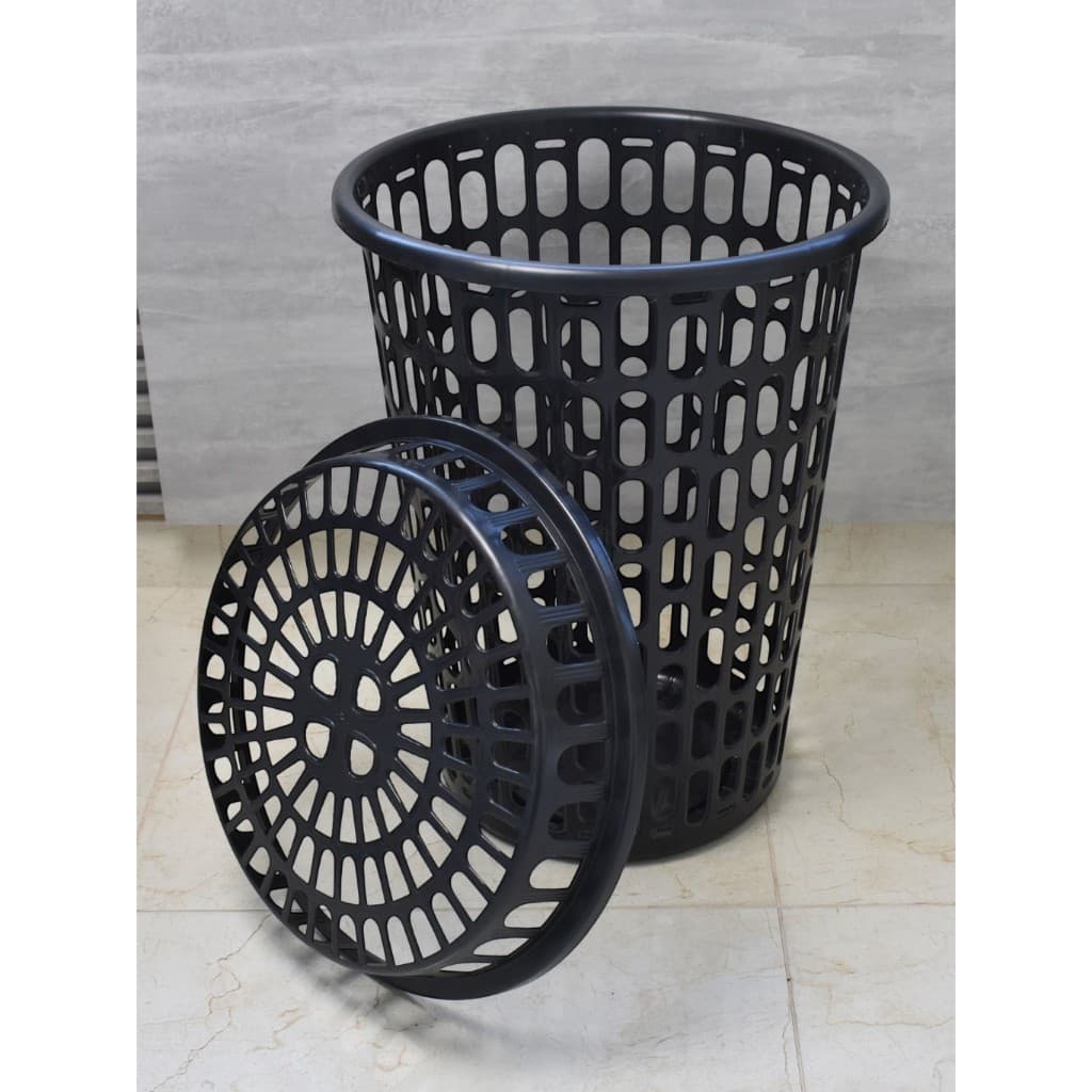 Cesto Roupa Suja 60L Com Tampa Telado Ventilado Ideal Brinquedos Lavanderia Quarto Banheiro