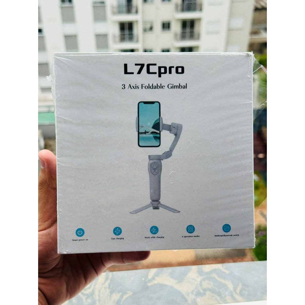 Gimbal Profissional L7cPro Osmo Celular Dobrável 3 Axis Zoomً