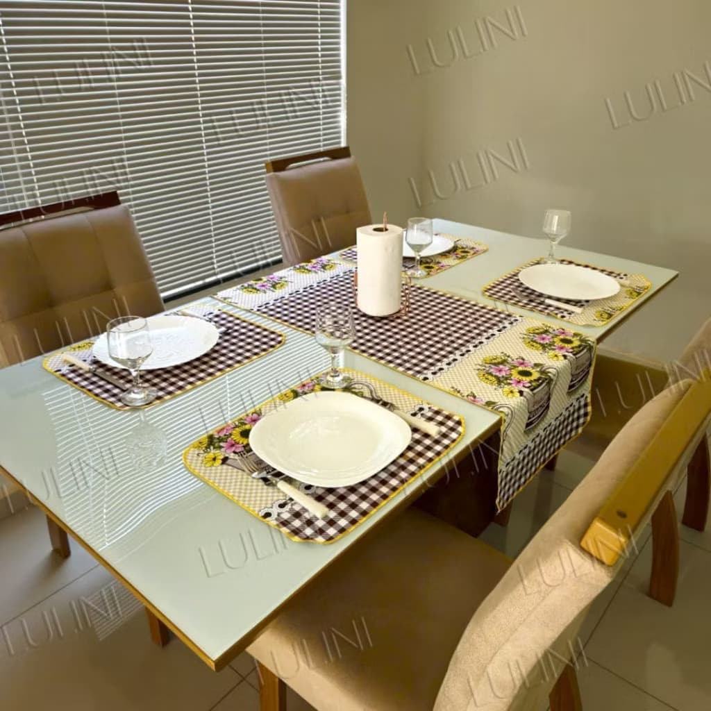 Kit Jogo Americano 5 Peças Caminho De Mesa Elegância Praticidade