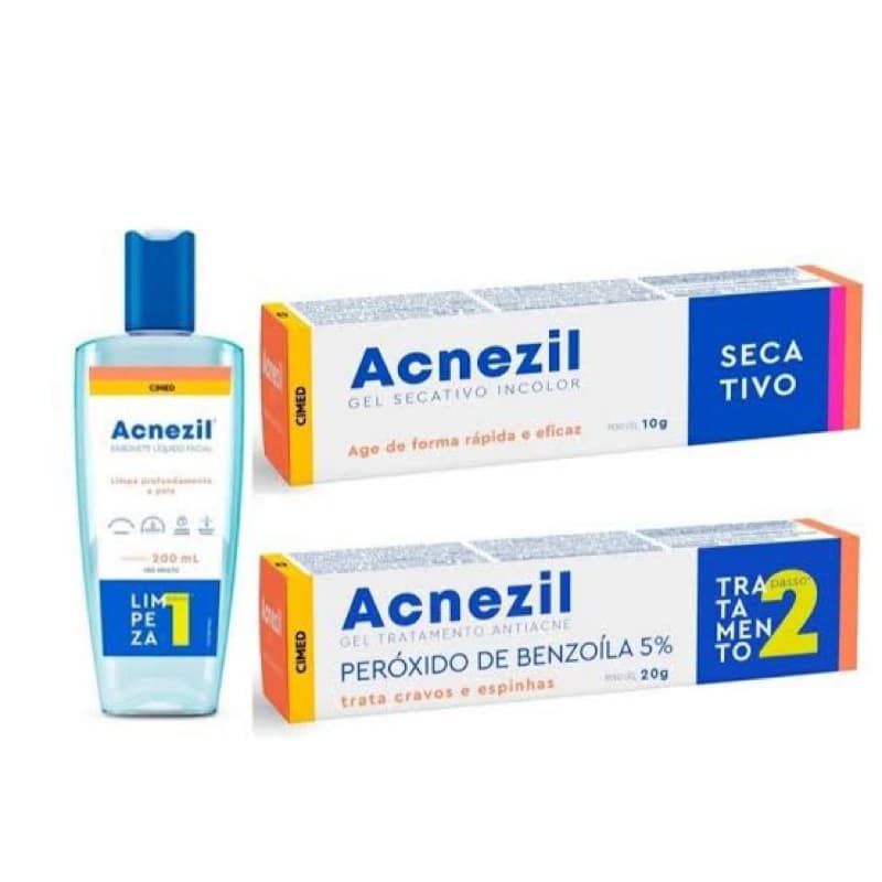 Kit Acnezil Tratamento de cravos e espinhas