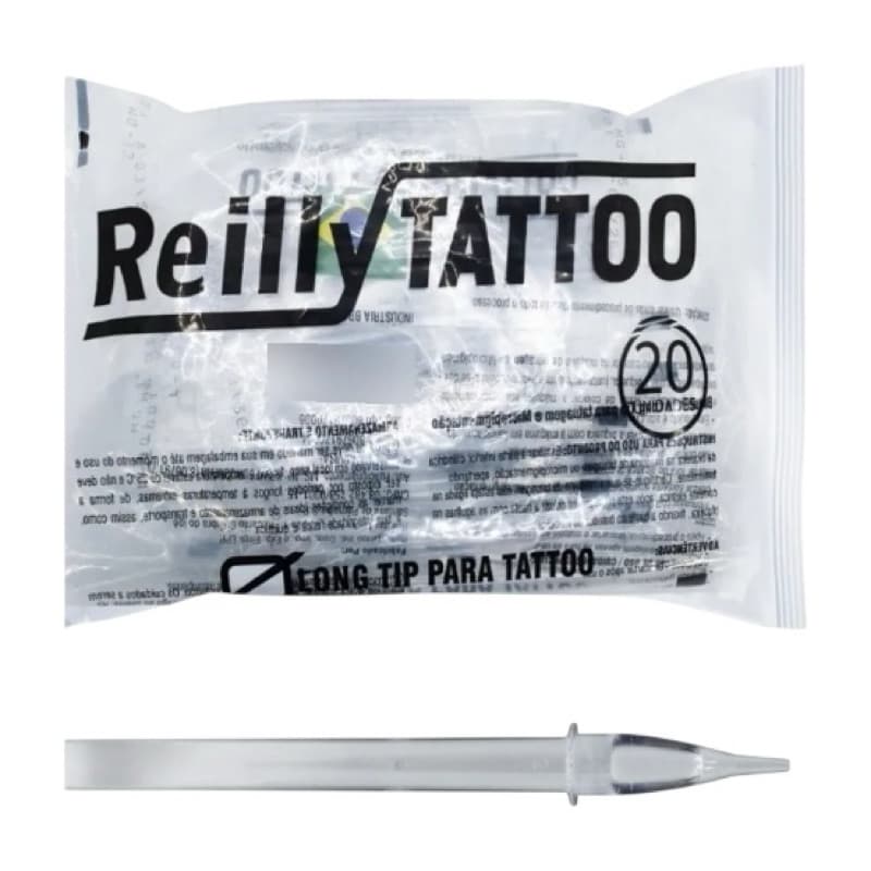 Long tip para tatuagem Reilly Tattoo 20 unidades traço pintura RL RS RM MG promoção oferta relâmpago