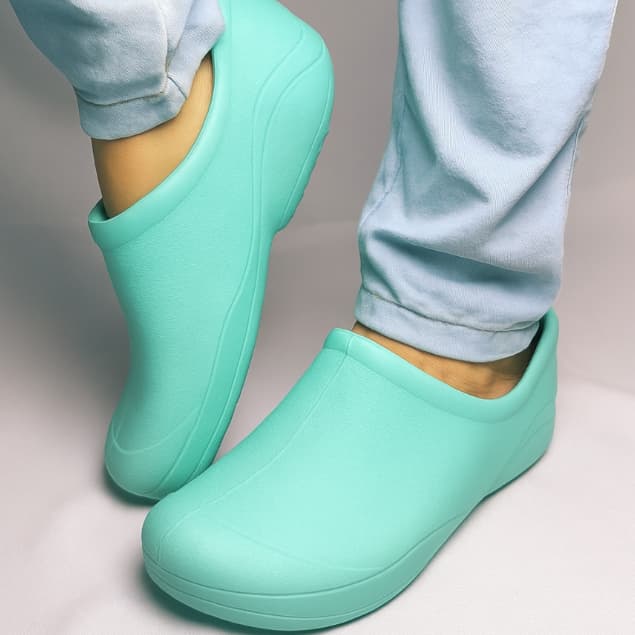 Sapato Para Enfermeira Verde Fechado Enfermagem Profissional Uniforme Cozinha Babuche Confortável