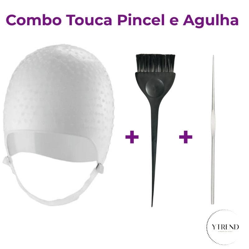Kit Touca Pincel e Agulha para Luzes Mechas Reflexo YTREND