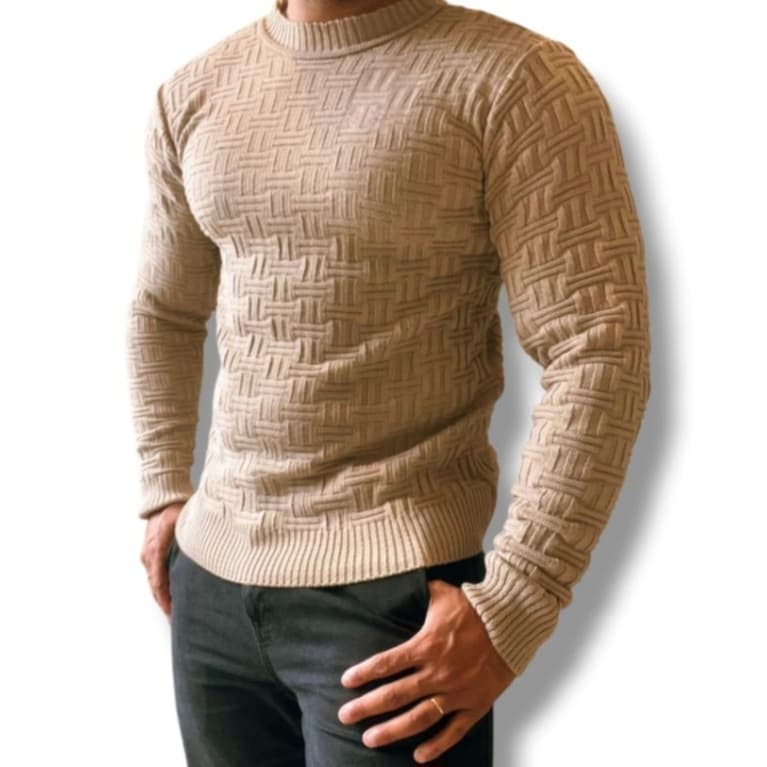 Blusa Sueter Básica Masculina tricô de Inverno Elegante