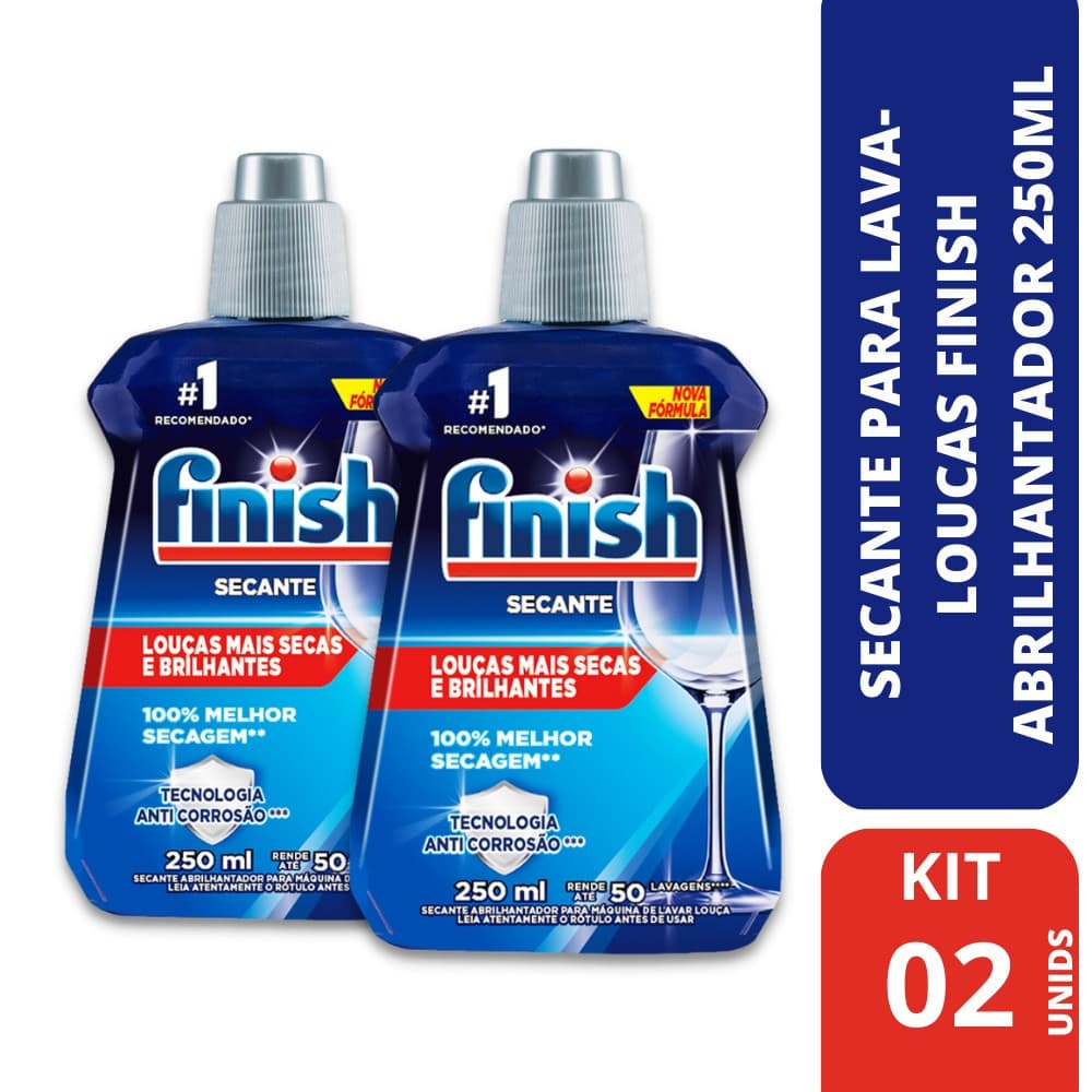 FINISH SECANTE- KIT COM (02) ABRILHANTADORES DE LOUÇAS DE  250ml CADA UM