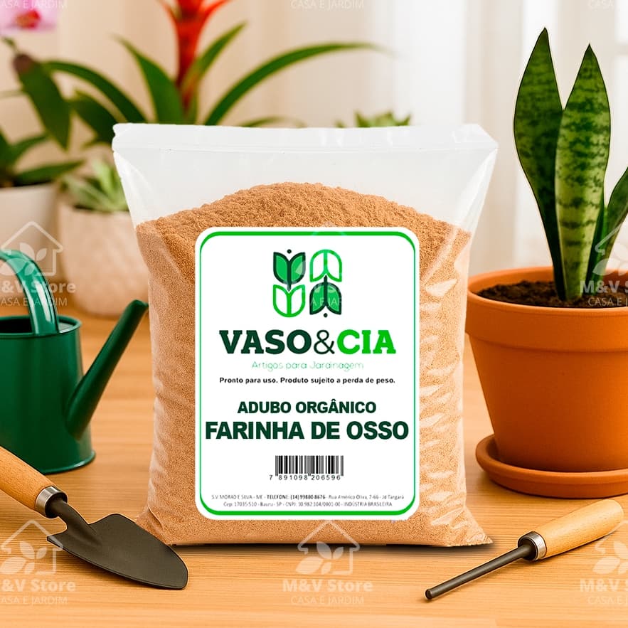 Farinha de Osso Adubo Fertilizante Orgânico Plantas Hortas Flores Frutos Grama Jardim Vaso & Cia