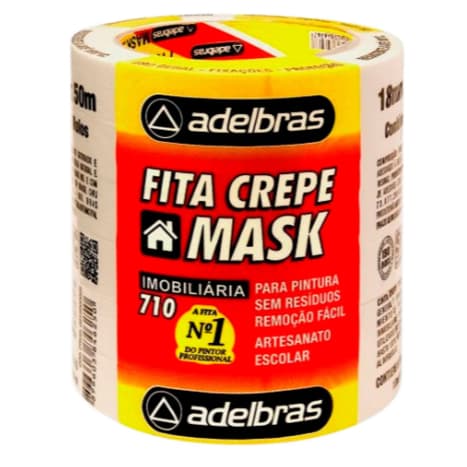 Fita Crepe Multiuso Adelbras 18mm 50mts com 6 unidades Uso Geral