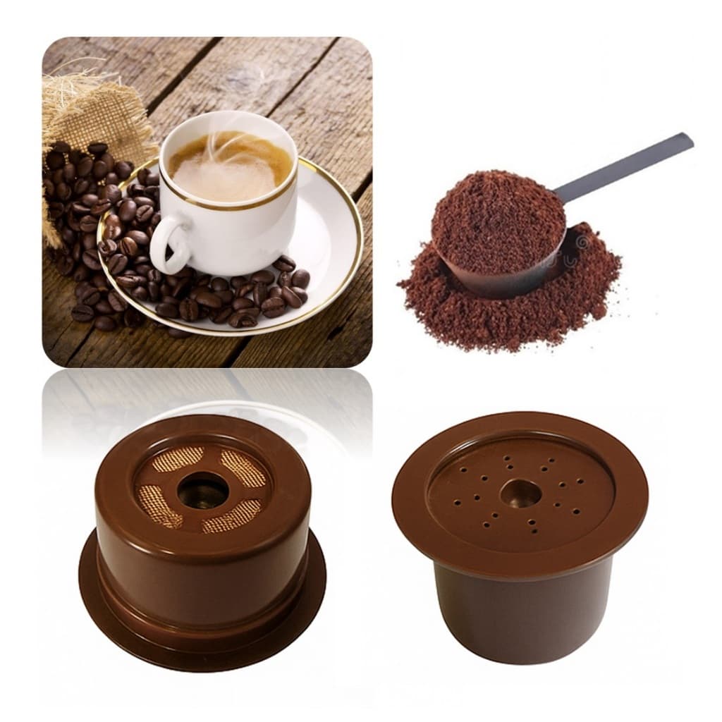 1 Cápsula Três Corações Recarregáveis Reutilizáveis Com Colher